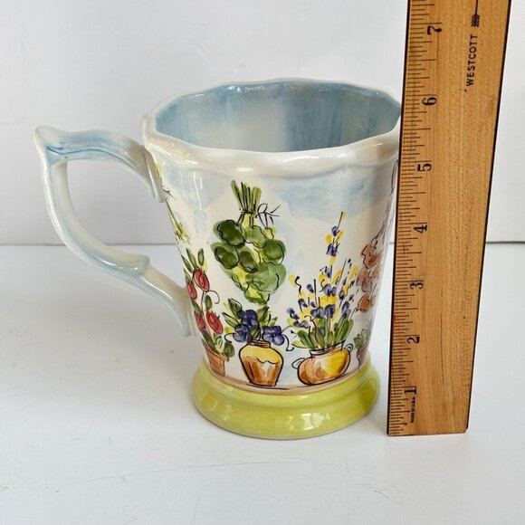 Ma Maison by TableTops Unlimited Coffee Mug Hand Painted Dario Farrucci 5.5" - Picture 7 of 9